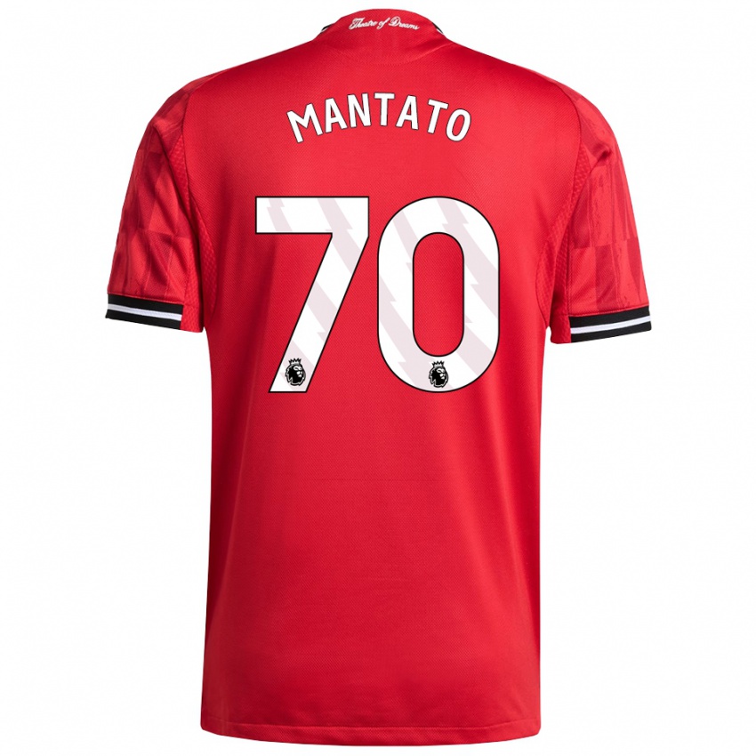 ילדים Bendito Mantato #70 אדום שחור לבן ג'רזי ביתית 2025/26 חולצה קצרה