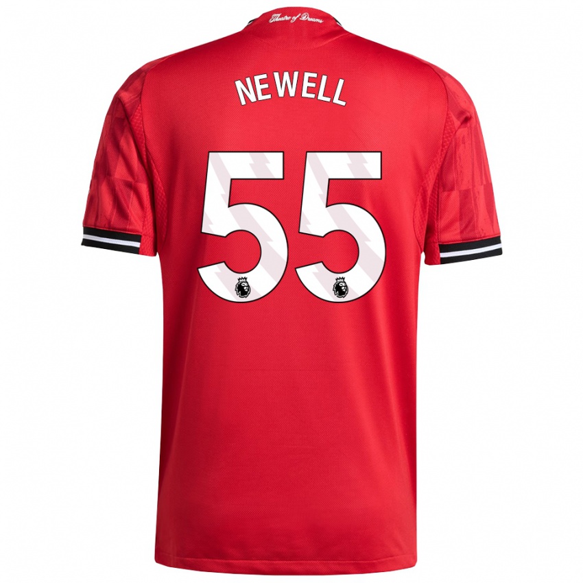 ילדים לוסי ניואל #55 אדום שחור לבן ג'רזי ביתית 2025/26 חולצה קצרה