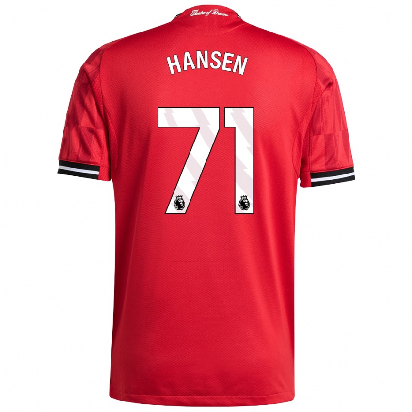 ילדים איסק הנסן-אהרן #71 אדום שחור לבן ג'רזי ביתית 2025/26 חולצה קצרה