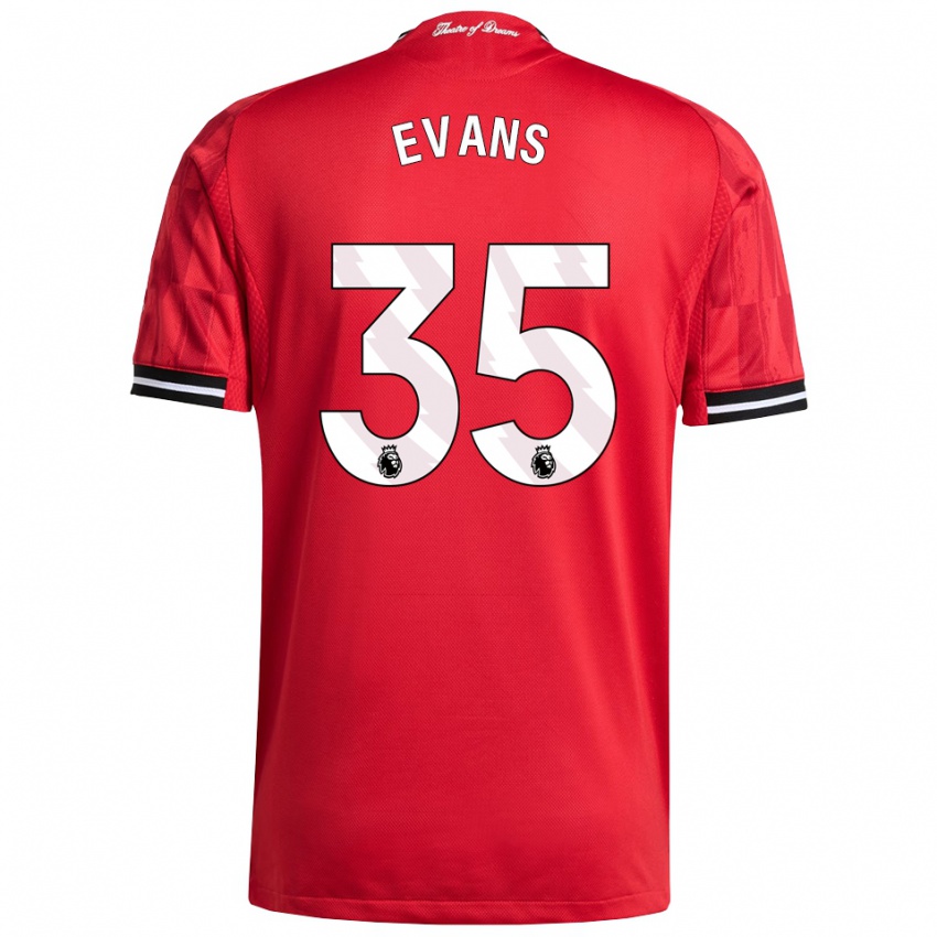 ילדים ג'וני אוונס #35 אדום שחור לבן ג'רזי ביתית 2025/26 חולצה קצרה