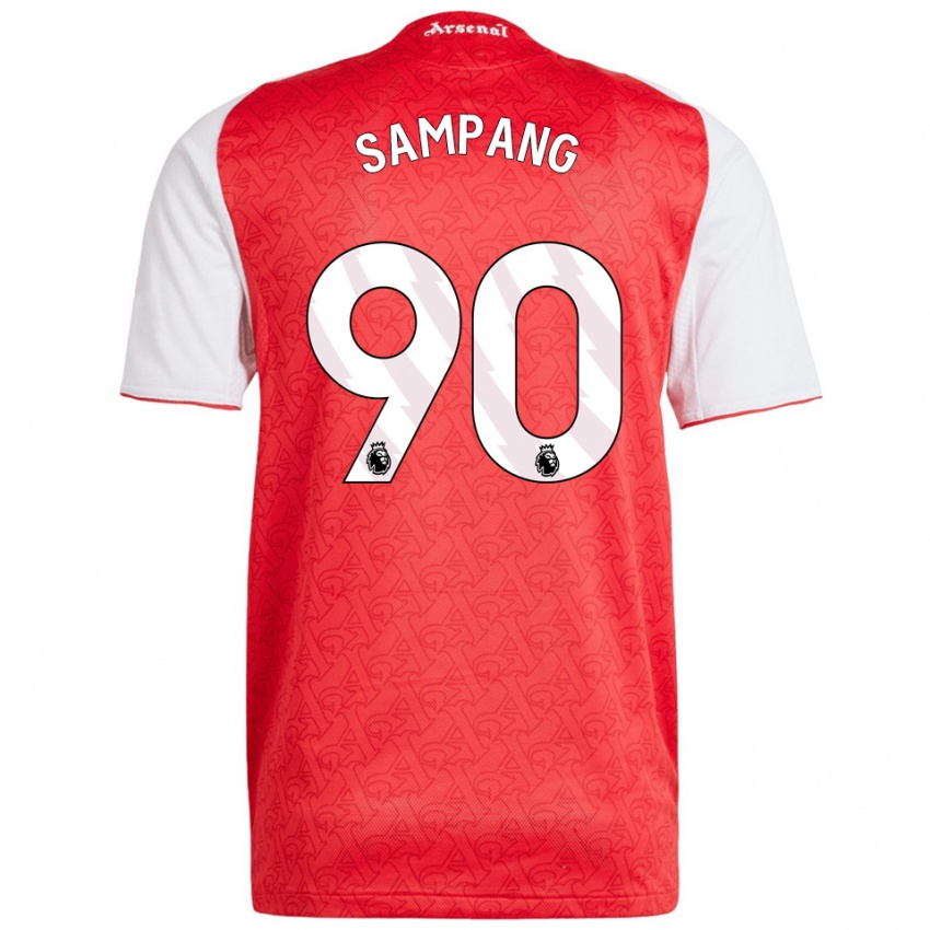 ילדים Saurap Sampang #90 אדום לבן ג'רזי ביתית 2025/26 חולצה קצרה