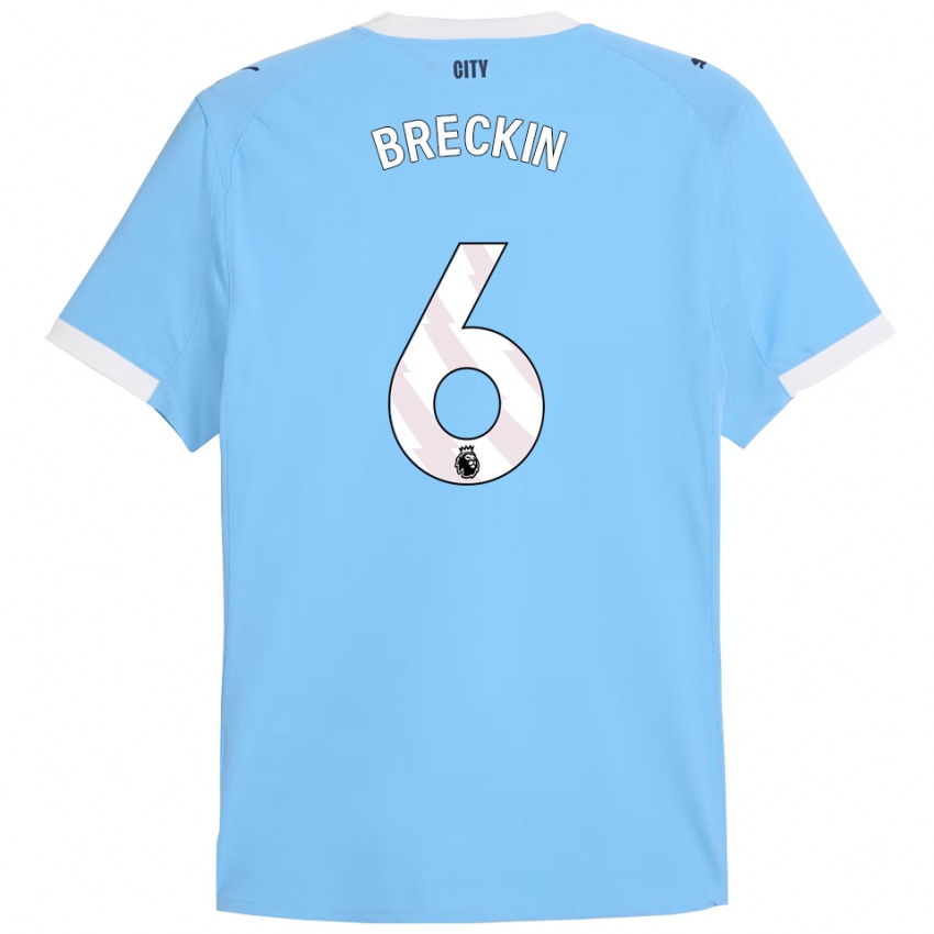 ילדים Kian Breckin #6 תכלת לבן ג'רזי ביתית 2025/26 חולצה קצרה