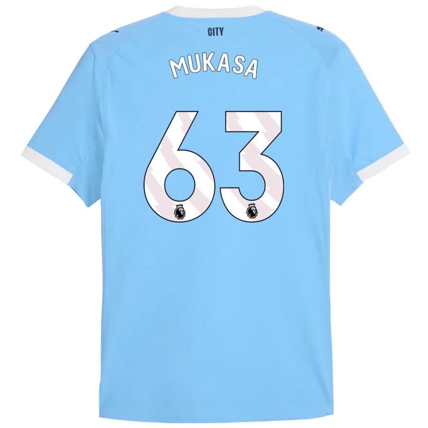 ילדים Divine Mukasa #63 תכלת לבן ג'רזי ביתית 2025/26 חולצה קצרה