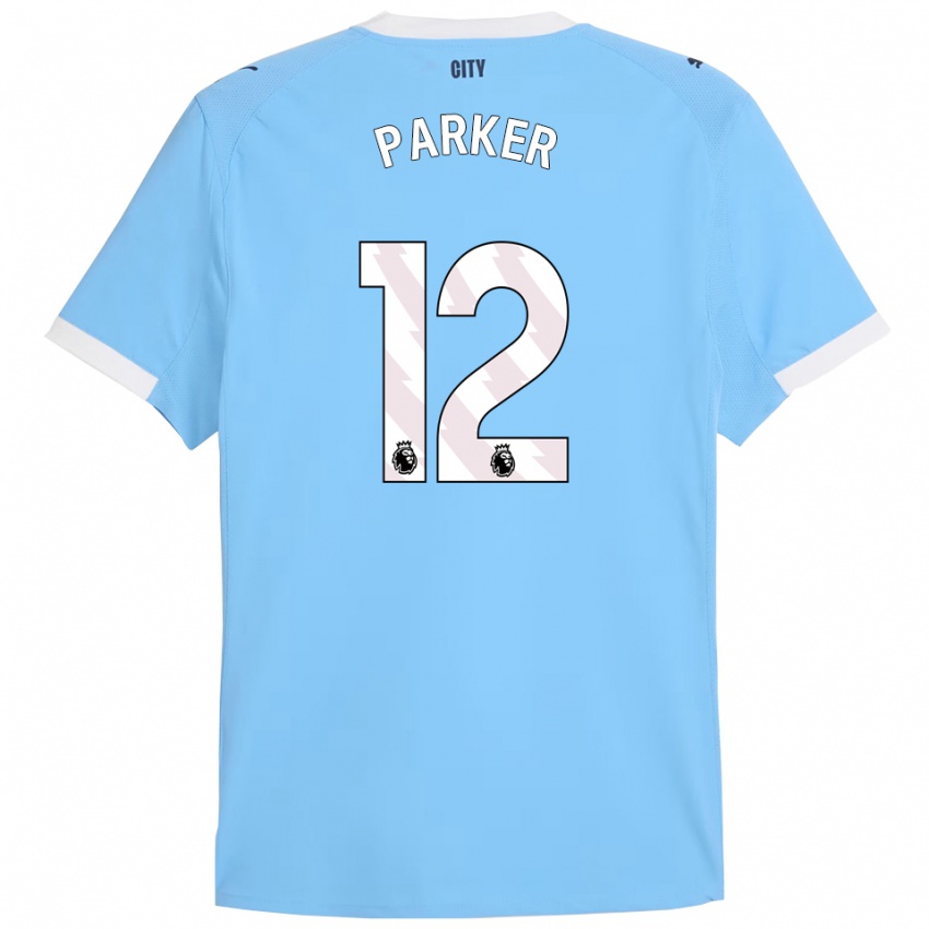 ילדים Xavier Parker #12 תכלת לבן ג'רזי ביתית 2025/26 חולצה קצרה