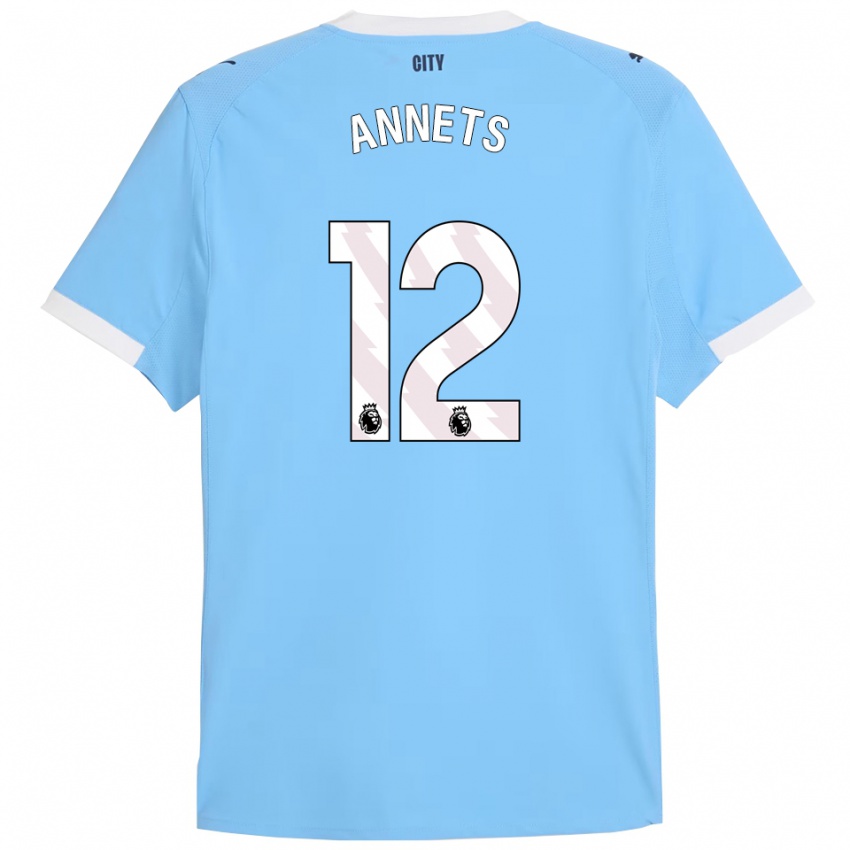 ילדים Eve Annets #12 תכלת לבן ג'רזי ביתית 2025/26 חולצה קצרה