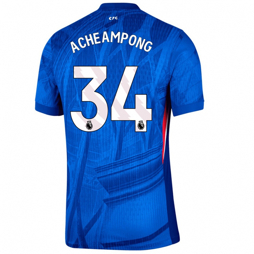 ילדים ג'וש אצ'אמפונג #34 כחול לבן ג'רזי ביתית 2025/26 חולצה קצרה
