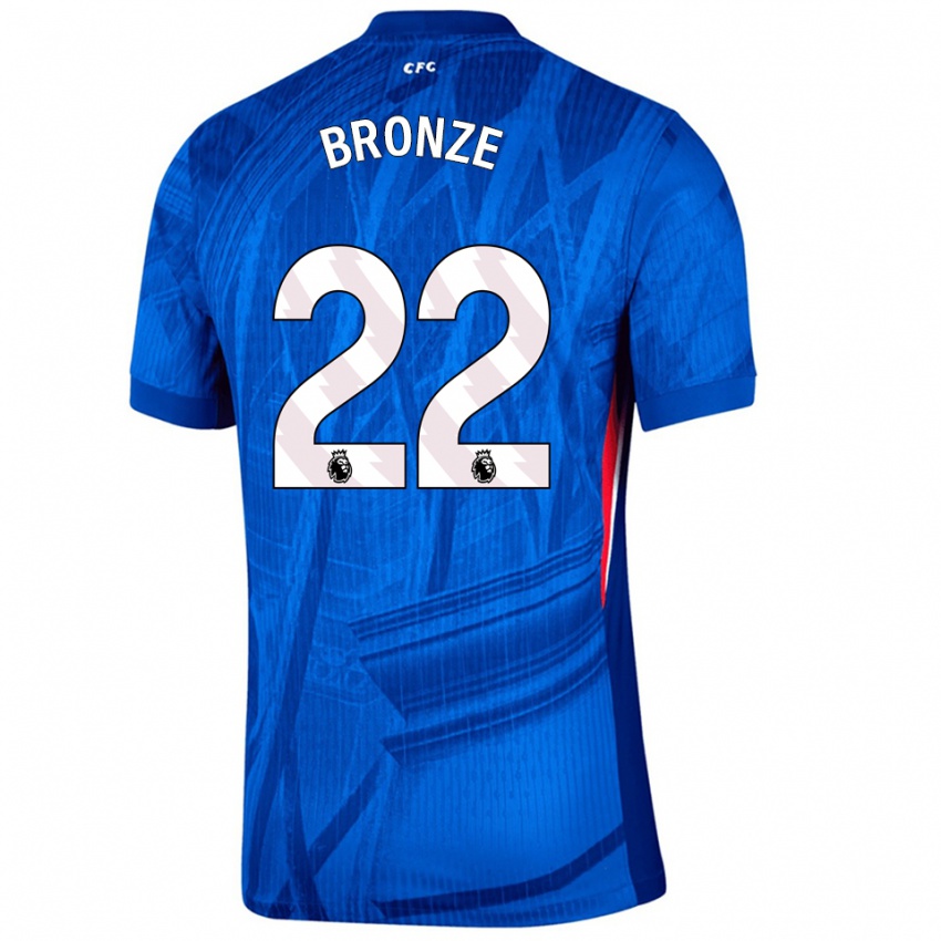 ילדים לוסי ברונז #22 כחול לבן ג'רזי ביתית 2025/26 חולצה קצרה
