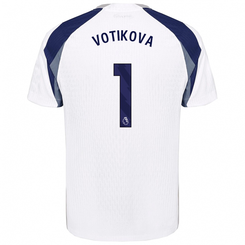 ילדים Barbora Votíková #1 לבן נייבי ג'רזי ביתית 2025/26 חולצה קצרה