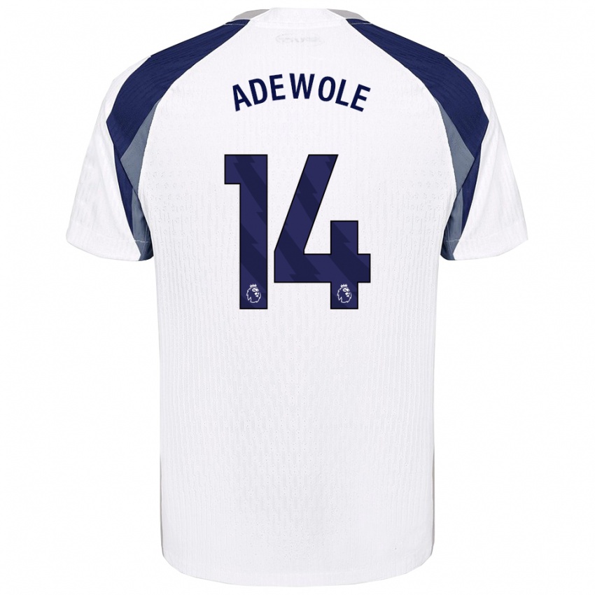 ילדים Miracle Adewole #14 לבן נייבי ג'רזי ביתית 2025/26 חולצה קצרה