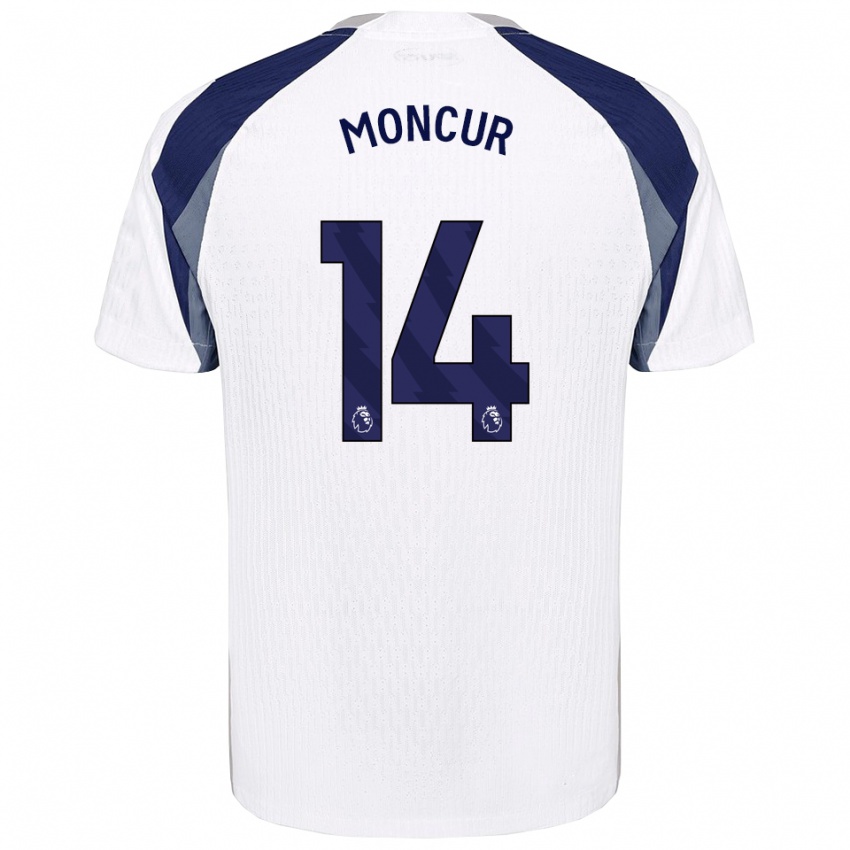 ילדים Ronny Moncur #14 לבן נייבי ג'רזי ביתית 2025/26 חולצה קצרה