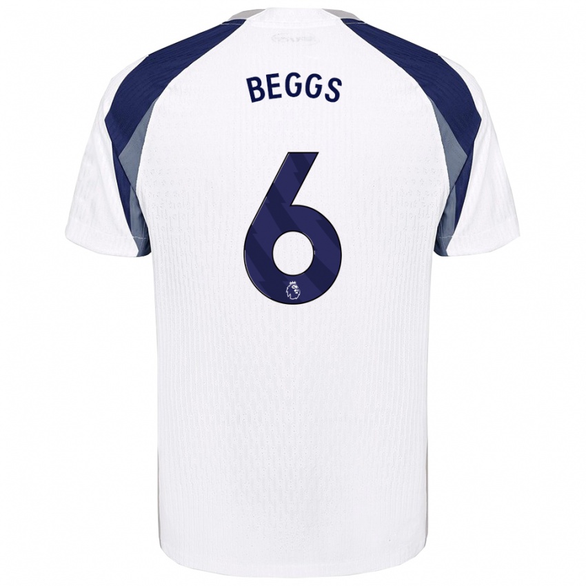 ילדים Jamel Beggs #6 לבן נייבי ג'רזי ביתית 2025/26 חולצה קצרה