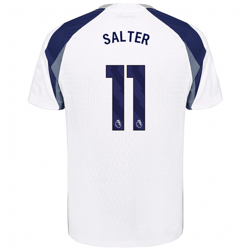 ילדים Oliver Salter #11 לבן נייבי ג'רזי ביתית 2025/26 חולצה קצרה