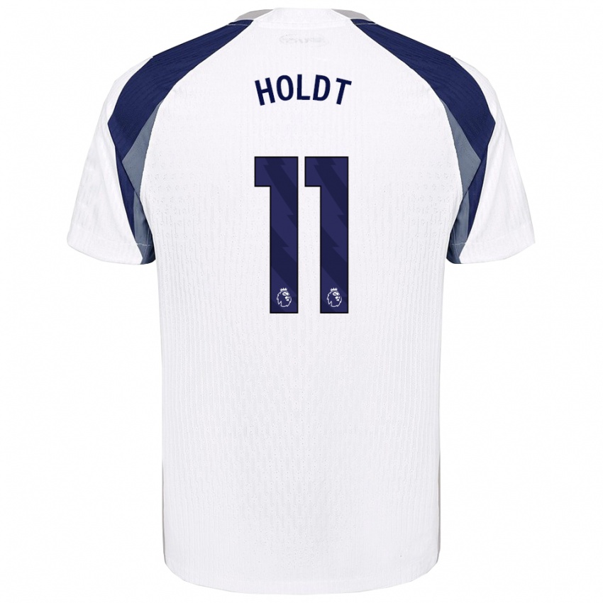 ילדים אוליביה הולדט #11 לבן נייבי ג'רזי ביתית 2025/26 חולצה קצרה