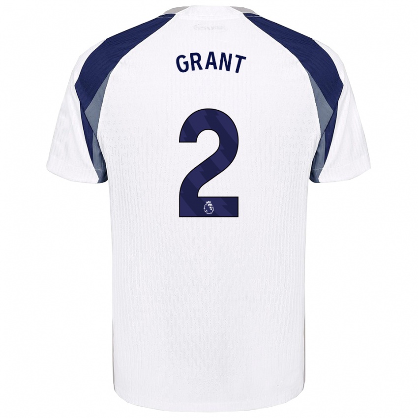 ילדים שרלוט גרנט #2 לבן נייבי ג'רזי ביתית 2025/26 חולצה קצרה