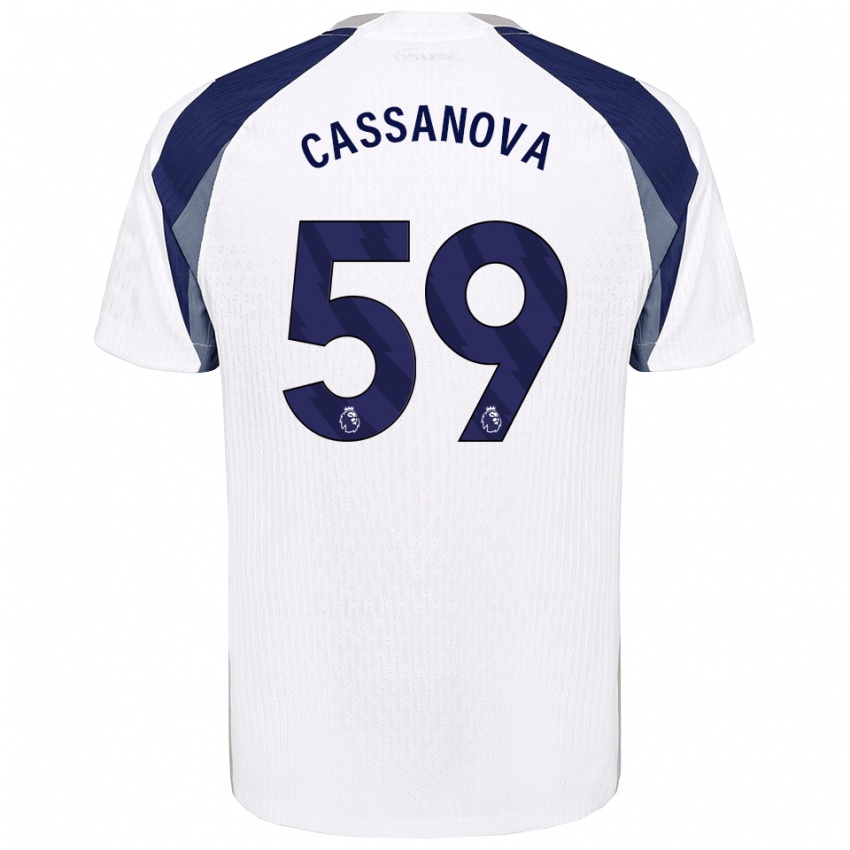 ילדים Dante Cassanova #59 לבן נייבי ג'רזי ביתית 2025/26 חולצה קצרה