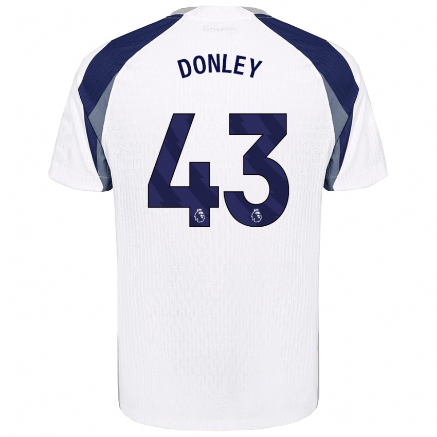 ילדים Jamie Donley #43 לבן נייבי ג'רזי ביתית 2025/26 חולצה קצרה
