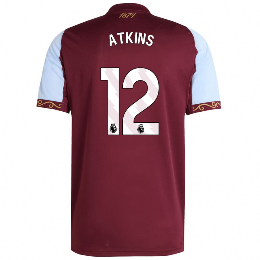 ילדים Clay Atkins #12 בורדו תכלת ג'רזי ביתית 2025/26 חולצה קצרה
