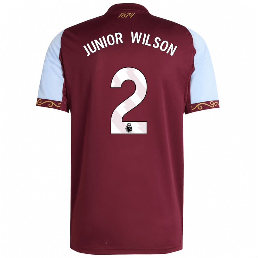 ילדים Junior Wilson #2 בורדו תכלת ג'רזי ביתית 2025/26 חולצה קצרה