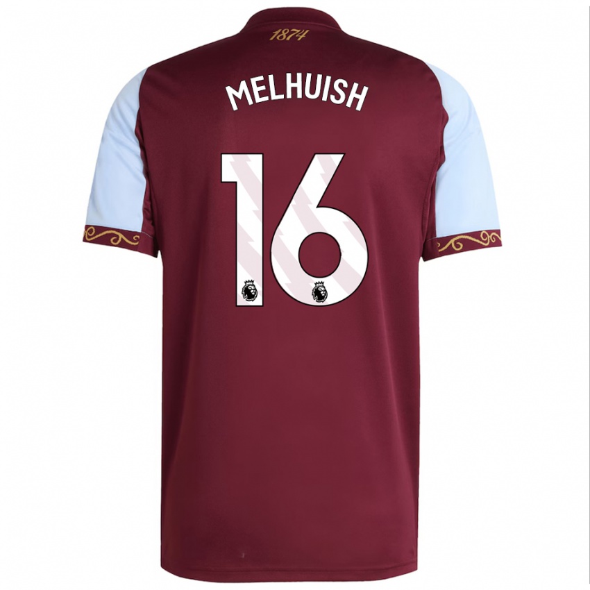 ילדים Lennon Melhuish #16 בורדו תכלת ג'רזי ביתית 2025/26 חולצה קצרה