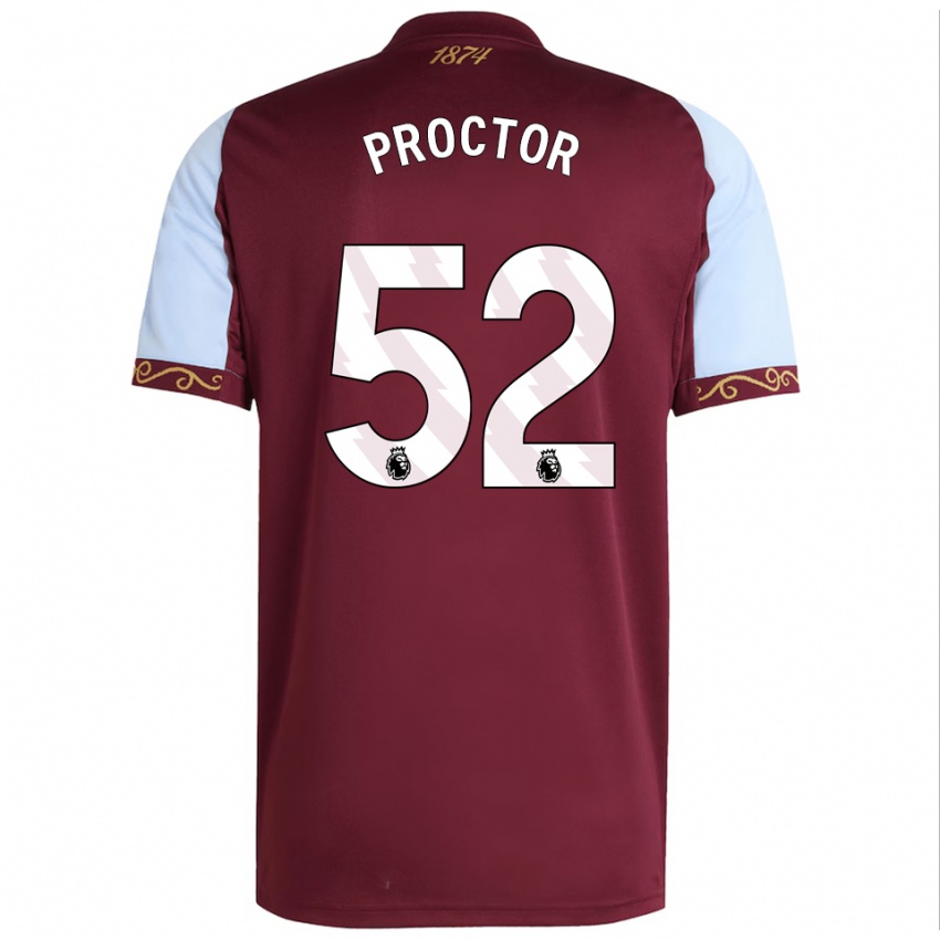 ילדים Sam Proctor #52 בורדו תכלת ג'רזי ביתית 2025/26 חולצה קצרה