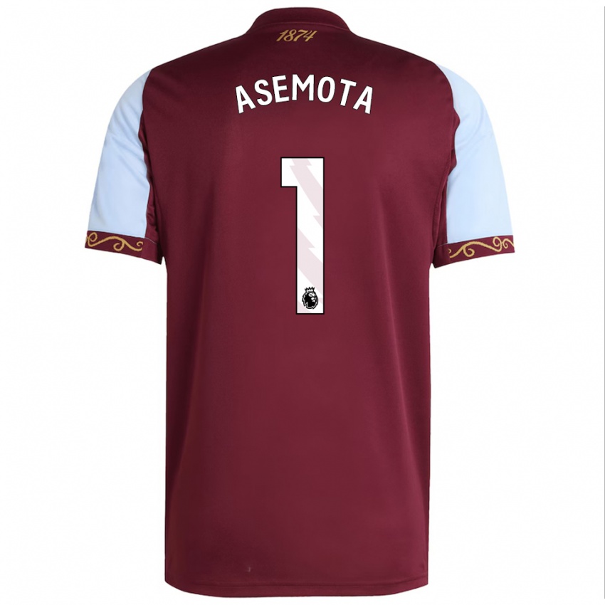 ילדים Owen Asemota #1 בורדו תכלת ג'רזי ביתית 2025/26 חולצה קצרה