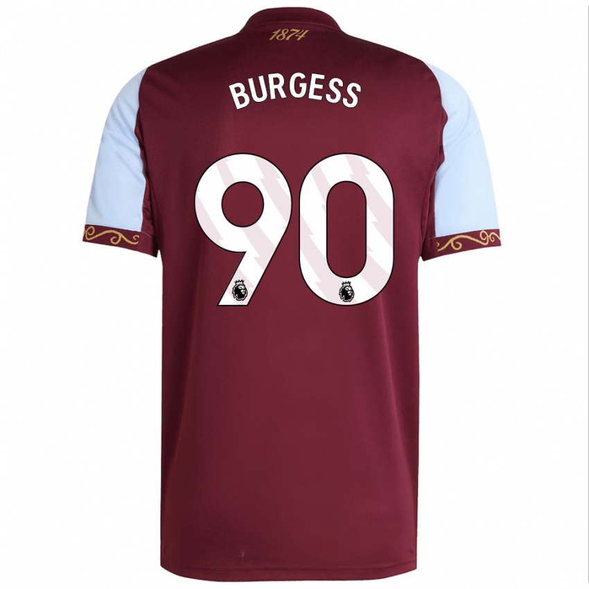 ילדים Woody Burgess #90 בורדו תכלת ג'רזי ביתית 2025/26 חולצה קצרה