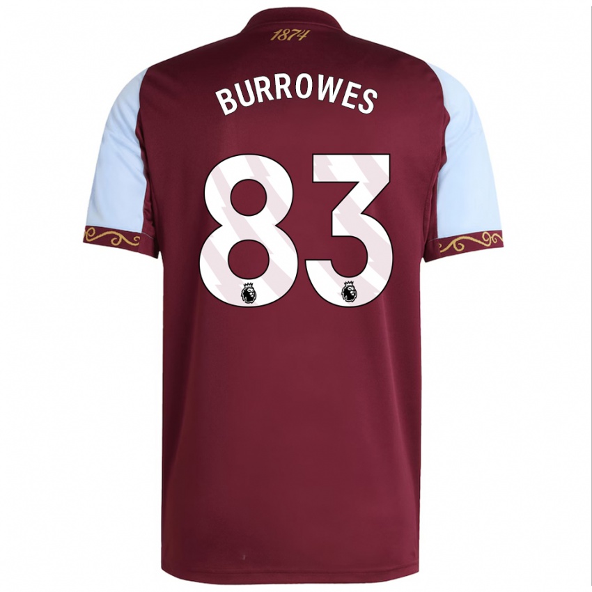 ילדים Bradley Burrowes #83 בורדו תכלת ג'רזי ביתית 2025/26 חולצה קצרה