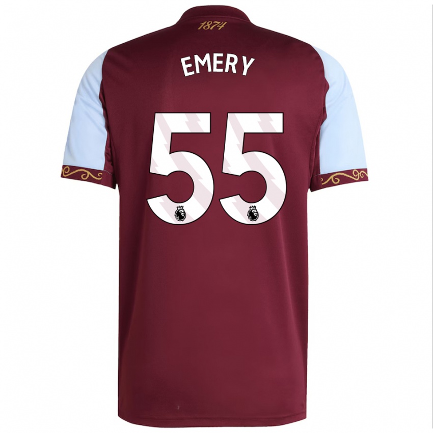 ילדים לאנדר אמרי #55 בורדו תכלת ג'רזי ביתית 2025/26 חולצה קצרה