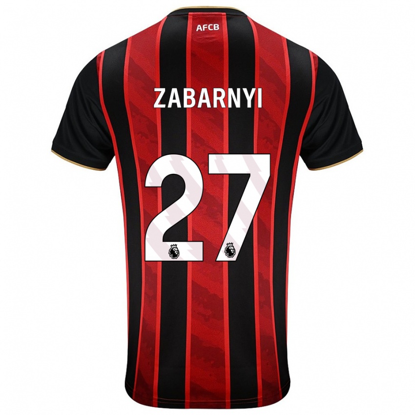 ילדים איליה זבארני #27 אדום שחור ג'רזי ביתית 2025/26 חולצה קצרה