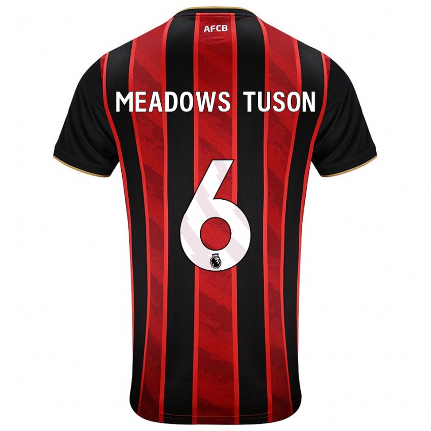 ילדים Freya Meadows Tuson #6 אדום שחור ג'רזי ביתית 2025/26 חולצה קצרה