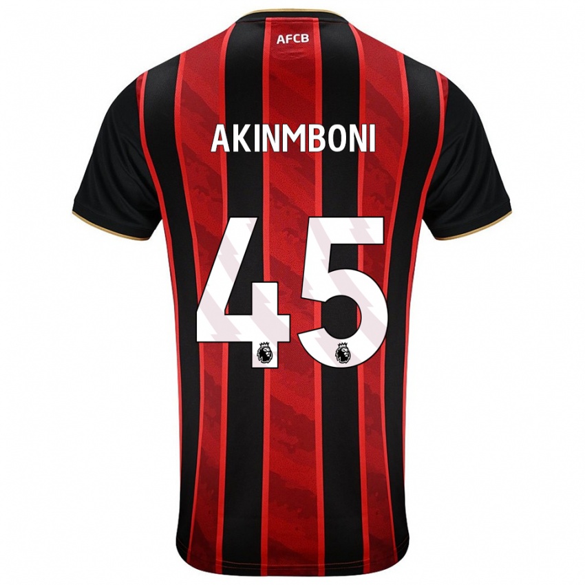 ילדים מאטאי אקינמבוני #45 אדום שחור ג'רזי ביתית 2025/26 חולצה קצרה