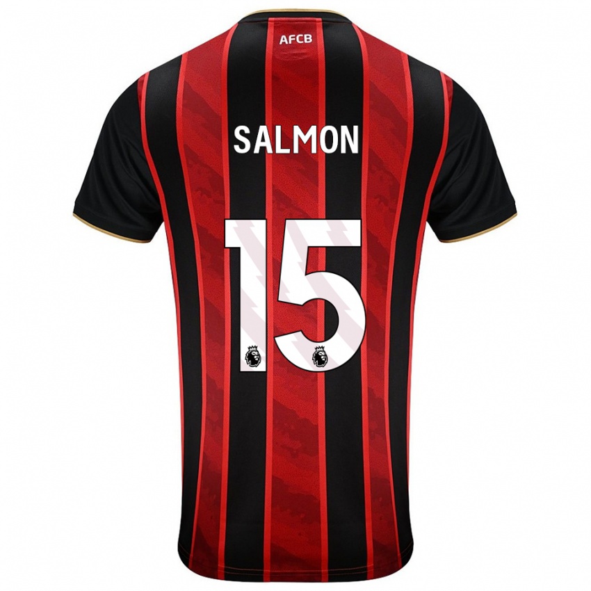 ילדים Josh Salmon #15 אדום שחור ג'רזי ביתית 2025/26 חולצה קצרה