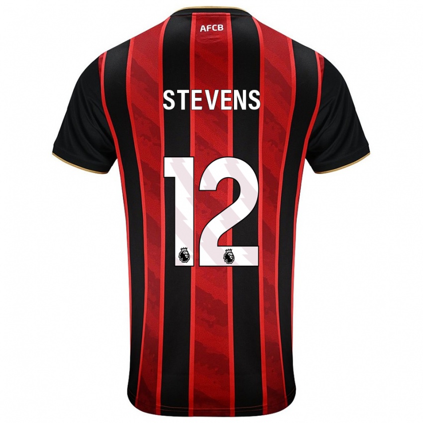 ילדים Charlie Stevens #12 אדום שחור ג'רזי ביתית 2025/26 חולצה קצרה