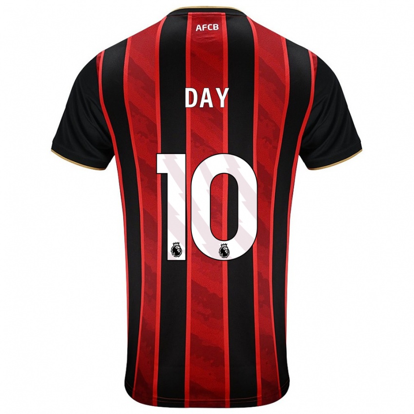 ילדים Jonny Day #10 אדום שחור ג'רזי ביתית 2025/26 חולצה קצרה