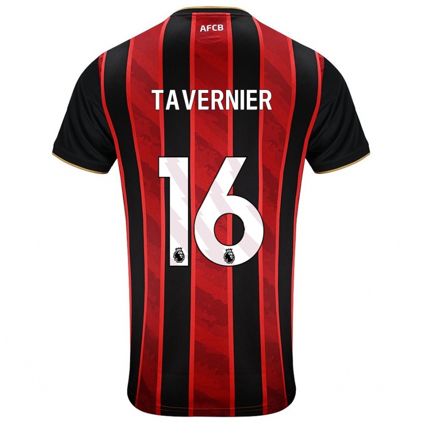 ילדים מרקוס טברנייר #16 אדום שחור ג'רזי ביתית 2025/26 חולצה קצרה