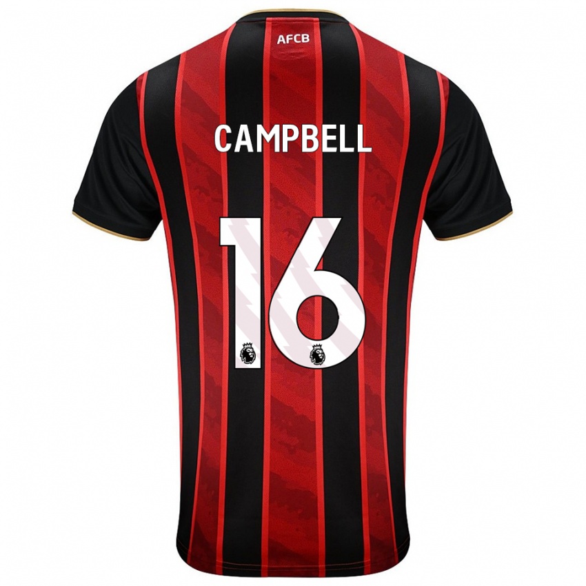 ילדים Zhaviah Campbell #16 אדום שחור ג'רזי ביתית 2025/26 חולצה קצרה