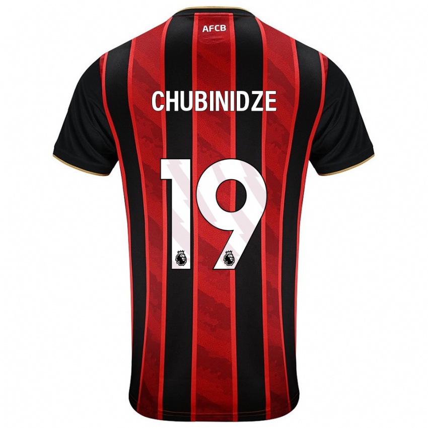 ילדים George Chubinidze #19 אדום שחור ג'רזי ביתית 2025/26 חולצה קצרה