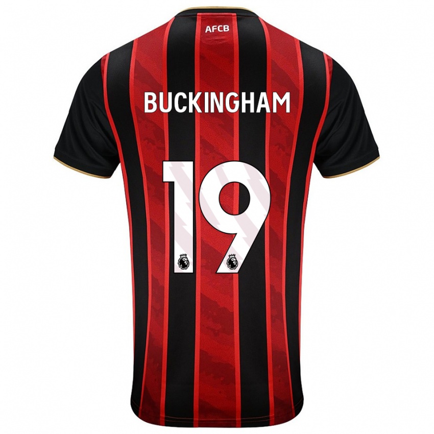 ילדים Alisha Buckingham #19 אדום שחור ג'רזי ביתית 2025/26 חולצה קצרה