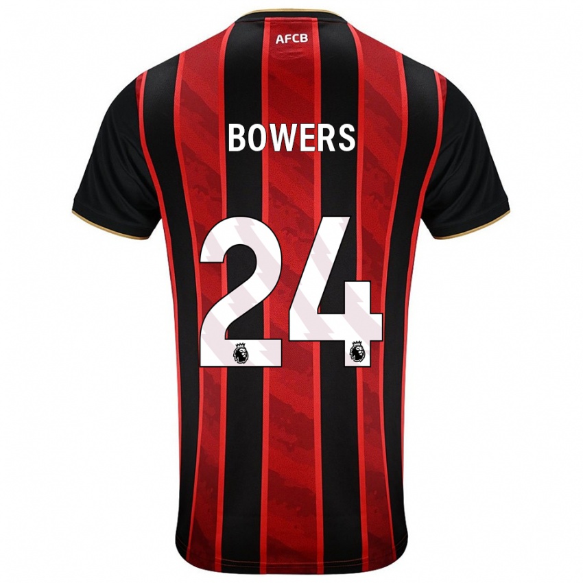 ילדים קלצי רוז באוורס #24 אדום שחור ג'רזי ביתית 2025/26 חולצה קצרה