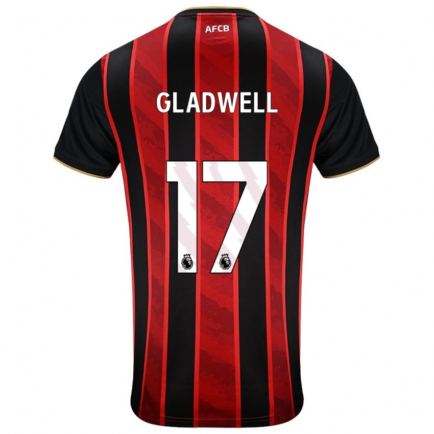 ילדים Molly Gladwell #17 אדום שחור ג'רזי ביתית 2025/26 חולצה קצרה