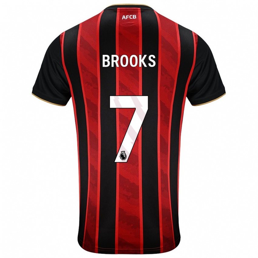 ילדים David Brooks #7 אדום שחור ג'רזי ביתית 2025/26 חולצה קצרה