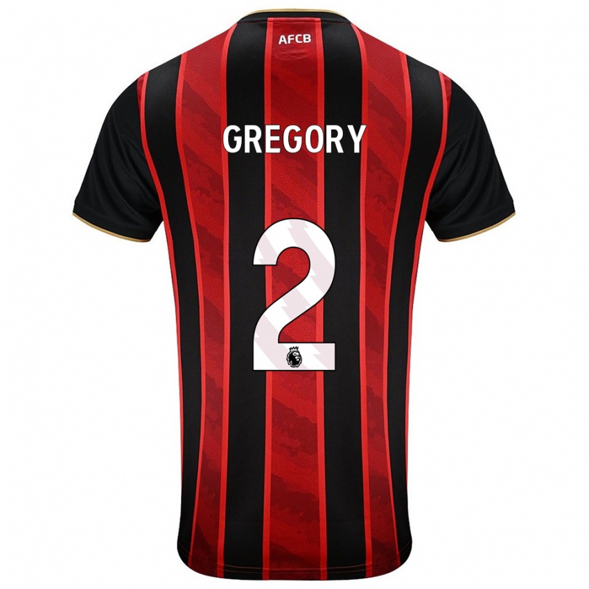 ילדים קרלוס גרגורי #2 אדום שחור ג'רזי ביתית 2025/26 חולצה קצרה