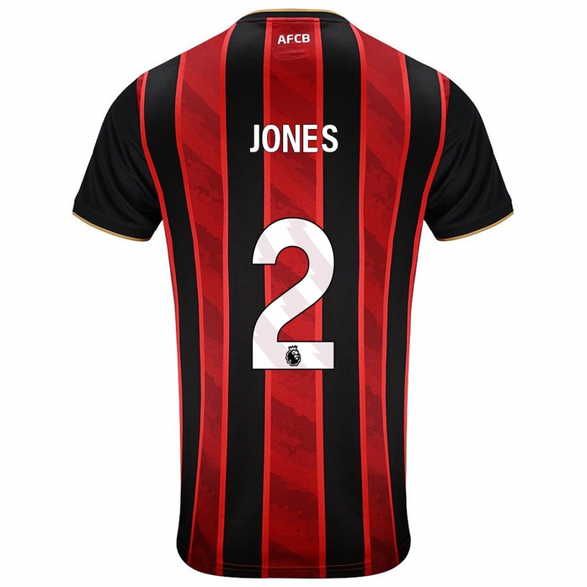 ילדים Abby Jones #2 אדום שחור ג'רזי ביתית 2025/26 חולצה קצרה