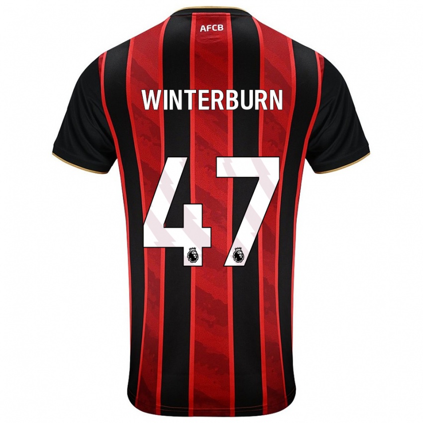 ילדים בנג׳מין ג׳ורג׳ וינטרברן #47 אדום שחור ג'רזי ביתית 2025/26 חולצה קצרה
