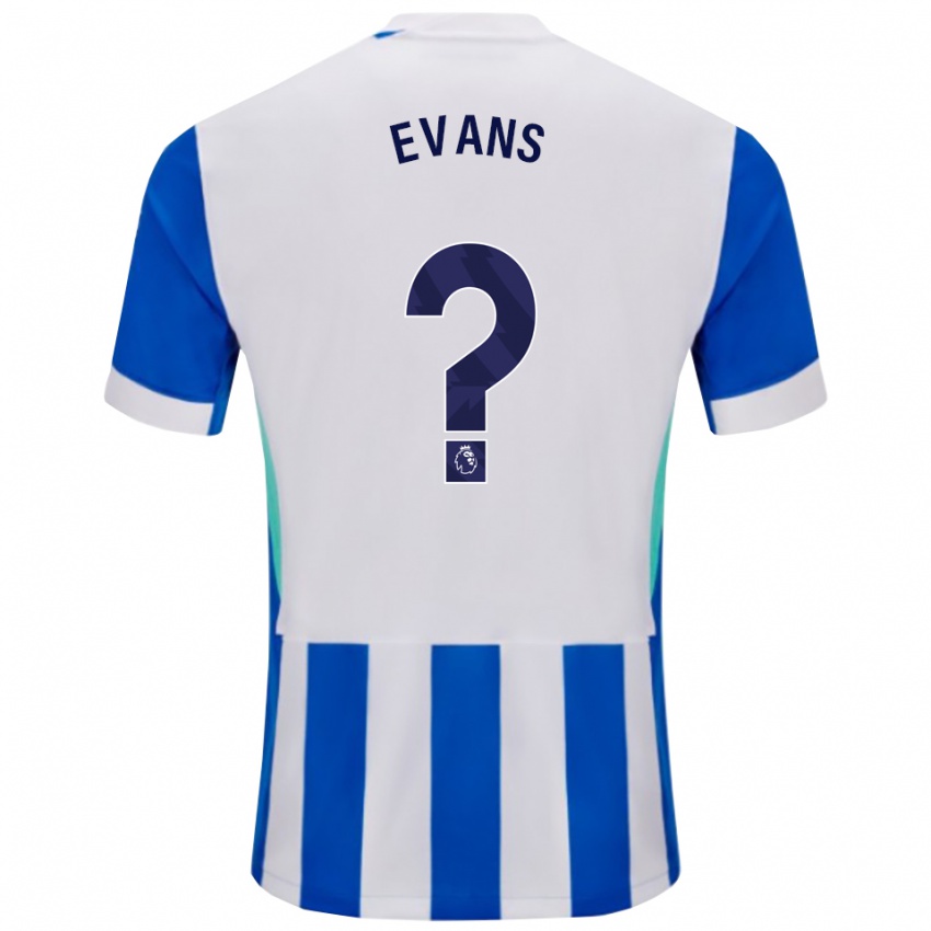 ילדים Jake Evans #0 כחול לבן ג'רזי ביתית 2025/26 חולצה קצרה