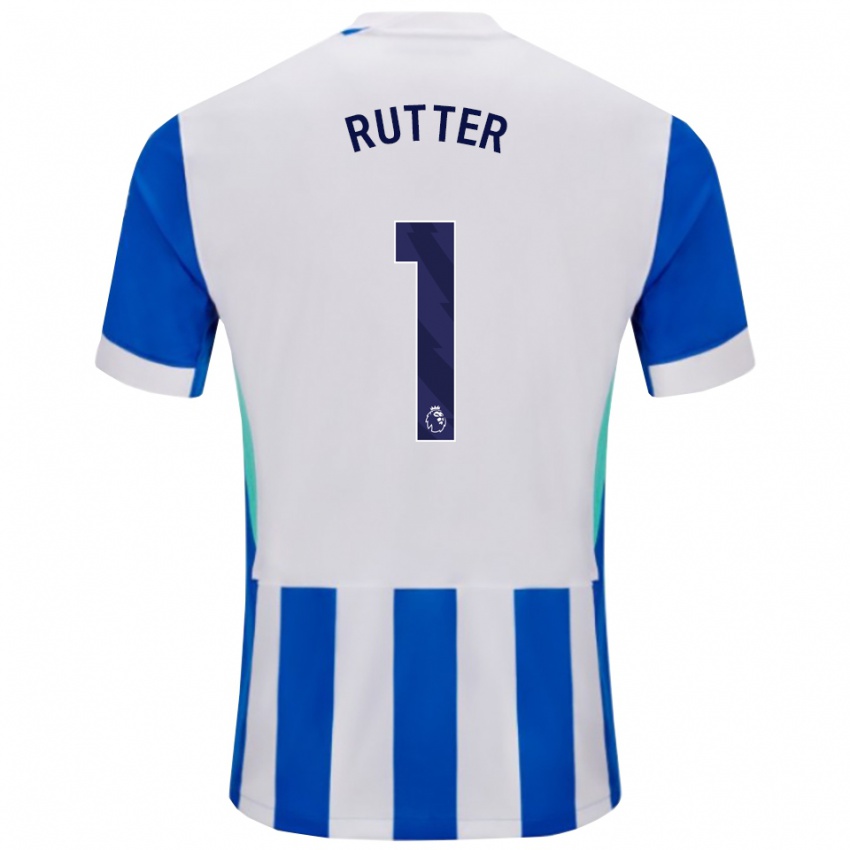 ילדים William Rutter #1 כחול לבן ג'רזי ביתית 2025/26 חולצה קצרה