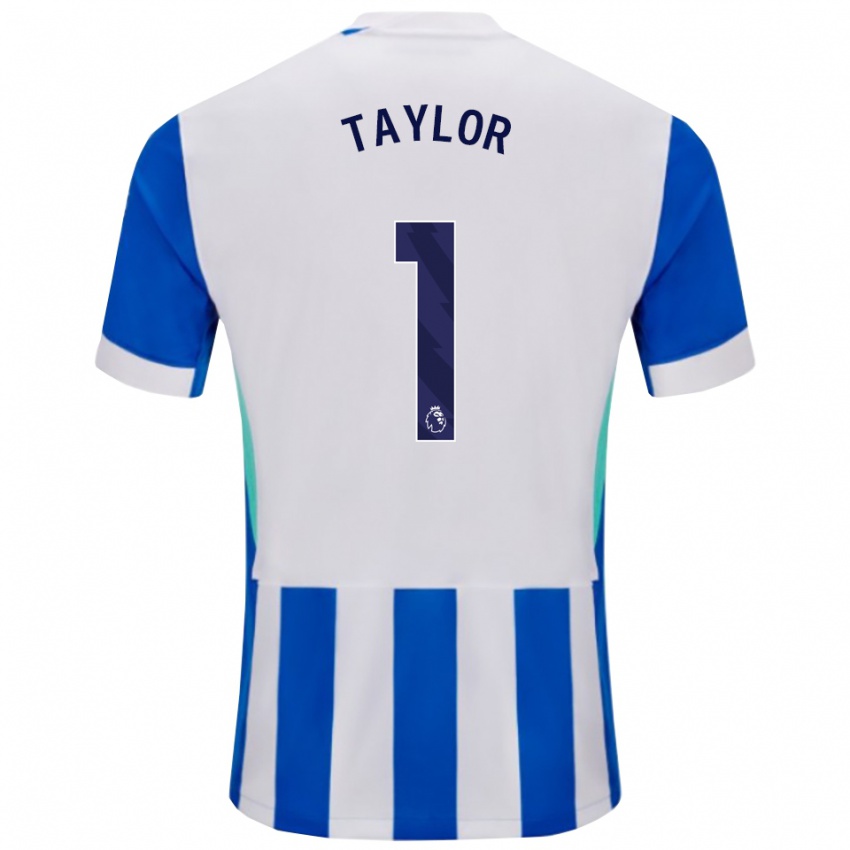 ילדים Finley Taylor #1 כחול לבן ג'רזי ביתית 2025/26 חולצה קצרה