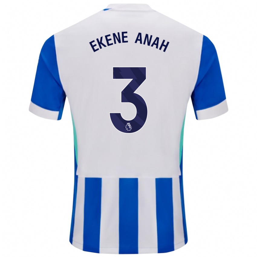 ילדים Cristiano Ekene Anah #3 כחול לבן ג'רזי ביתית 2025/26 חולצה קצרה