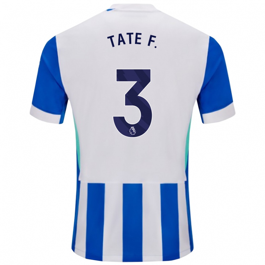 ילדים Tate Ferdinand #3 כחול לבן ג'רזי ביתית 2025/26 חולצה קצרה