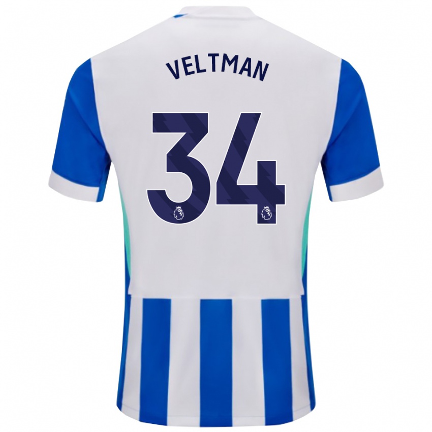 ילדים ג'ואל ולטמן #34 כחול לבן ג'רזי ביתית 2025/26 חולצה קצרה